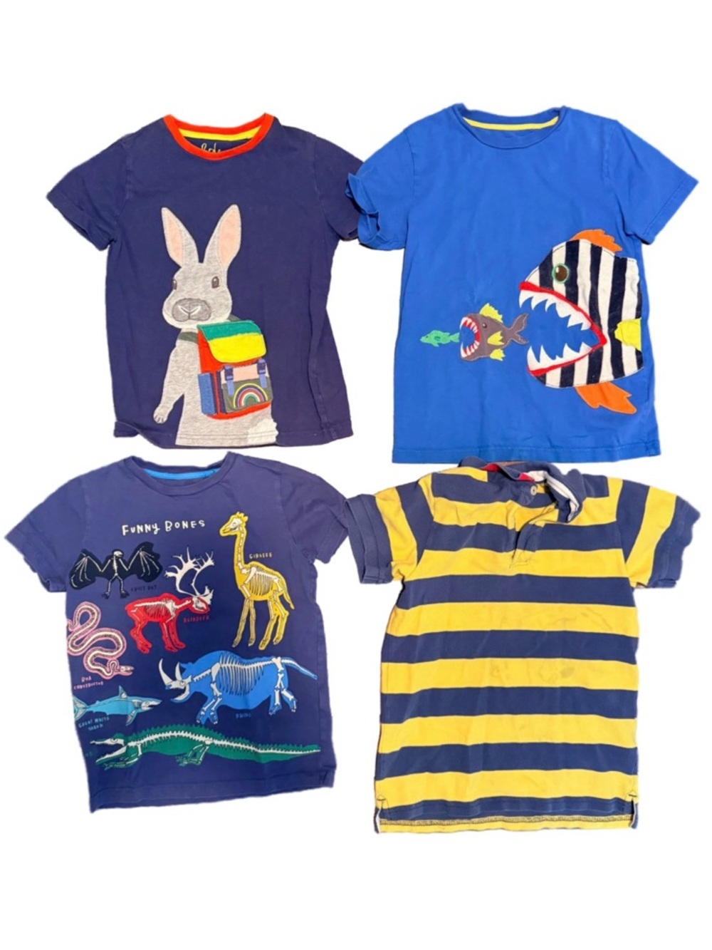 Lot 4 tops Mini Boden T shirts Boys Size 7-8 GUC
